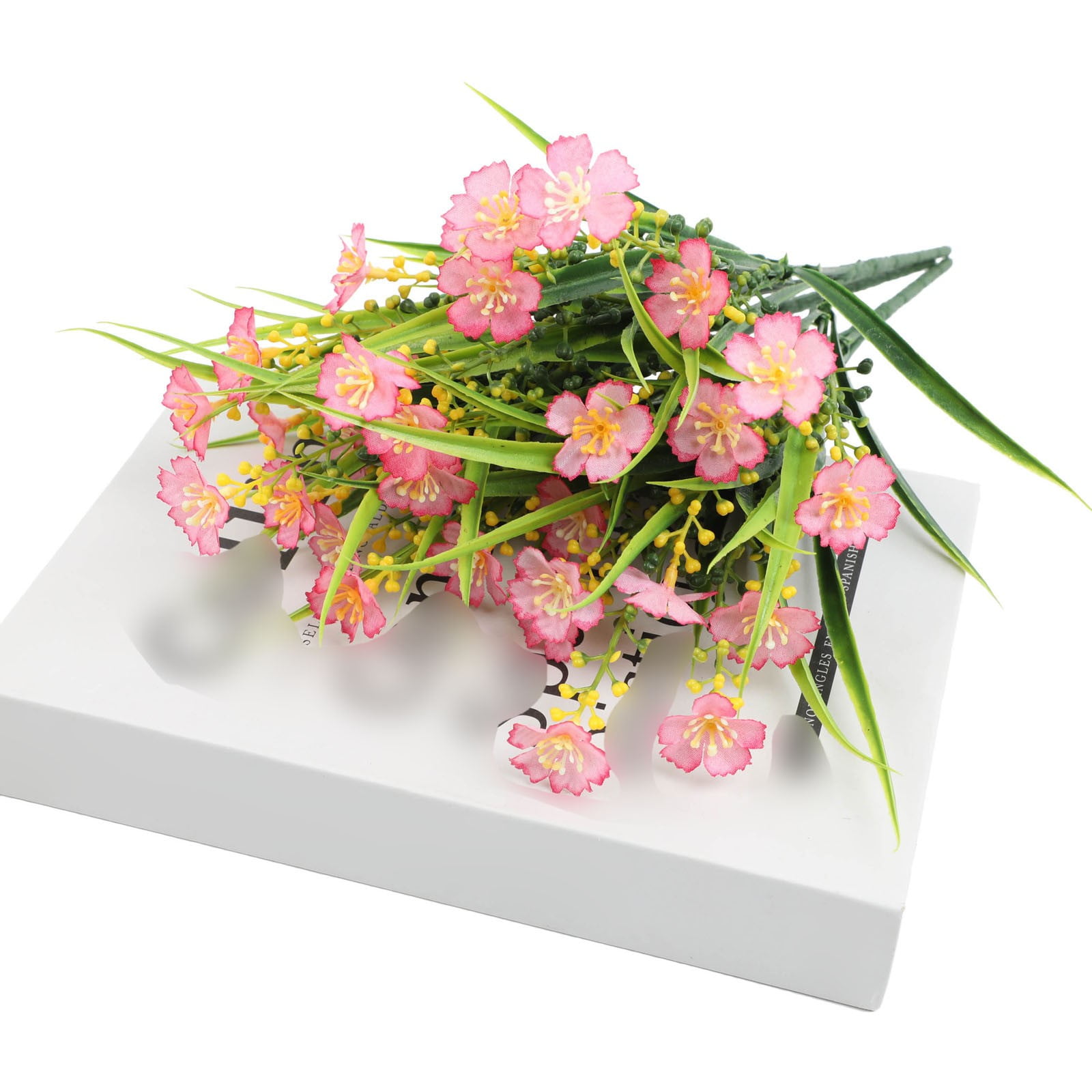 4 Bundles Artificial Flowers for Outdoors - 14" UV Resistant Silk & for Spring/Summer Decor, Garden, Porch, Window Box - Indoor/Outdoor Mixed Floral Arrangements