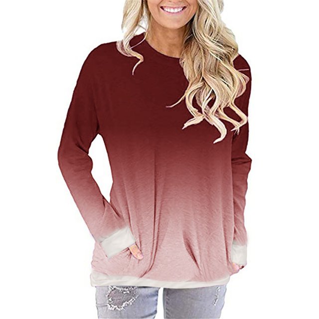 Puntoco Mujer Túnica Tops Manga Larga Alto Bajo Casual Camisas Blusas Otoño Invierno Puntoco Puntoco-1991