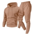 thumbnail image 4 of CCRFTGI Men's Sweatsuit 2 Pieces Set Hoodie Sweatshirt & Sweatpants Set Casual Jogging Suits for Men Camel S, 4 of 6