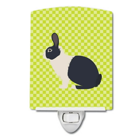 

Caroline s Treasures BB7784CNL Dutch Rabbit Green Ceramic Night Light 6x4x3 multicolor