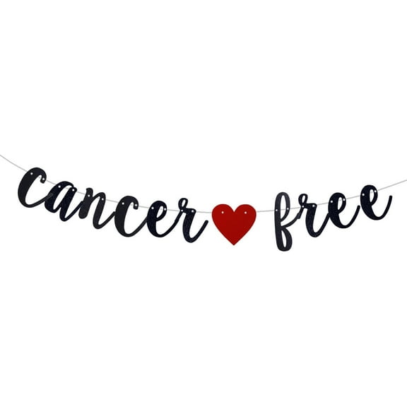 Black Glitter Cancer Free Banner, Adventure Awaits Party, Cancer Theme, Cancer Survivor Party Decorations