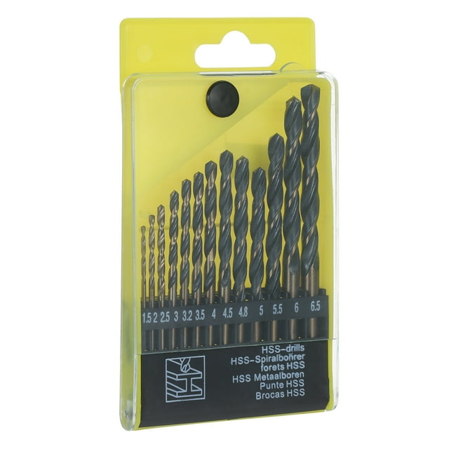 Ensemble de 13 Pcs de Forets en Acier à Haute Vitesse, Forets HSS en Métal Dur, Forets en Acier Inoxydable avec Étui de Rangement