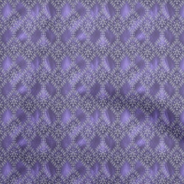 oneOone Velvet Violet Fabric Damask Craft Projects Decor Fabric Printed By The Yard 58 Inch Wide