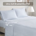 thumbnail image 4 of Regency Heights 7 Piece Stripe Comforter Set, California King Size Bed in a Bag Bedding Set for Dorm Room, Comforter Bed Set with Flat Sheet and Fitted Sheet, Blue Grey, 4 of 7