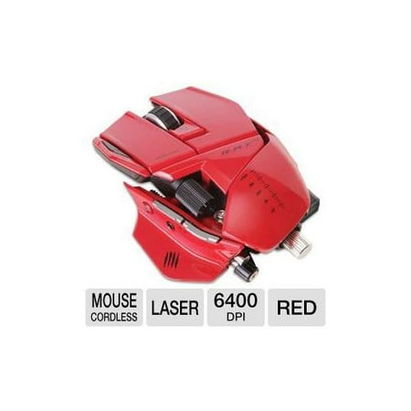 Mad Catz RAT 9 Wireless Gaming Mouse - 6400 DPI, Laser Sensor, Weight System, Programmable Buttons, Interchangeable Pink