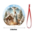 thumbnail image 3 of Adorno navideño de madera con forma de belén | Decoración navideña religiosa multicolor | Recuerdo rústico del nacimiento de Jesús tallado a mano de 8 cm | Regalos cristianos para el hogar, la, 3 of 9