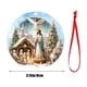 thumbnail image 3 of Belén de madera adorno del árbol de Navidad • Decoración religiosa de 3,14 pulgadas • Belén tallado a mano • Regalo sagrado de la Navidad, 3 of 9
