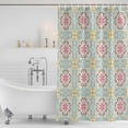 thumbnail image 2 of Pink Green Flowers Shower Curtain Set - Long 72" x 84" Washable Bathtub Curtain with 12 Hooks, Country Botanical Abstract Floral Patterned Waterproof Fabric Shower Curtains for Bathroom/Bathtub, 2 of 6