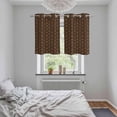 thumbnail image 4 of Dark Brown Rattan Kitchen Curtains Window Panels, Vintage Abstract Wicker Texture Insulated Window Treatment Curtain, Grommet Curtains for Bedroom/Living Room/Bathroom, 2 Piece 27.5"Wx39"L, 4 of 8