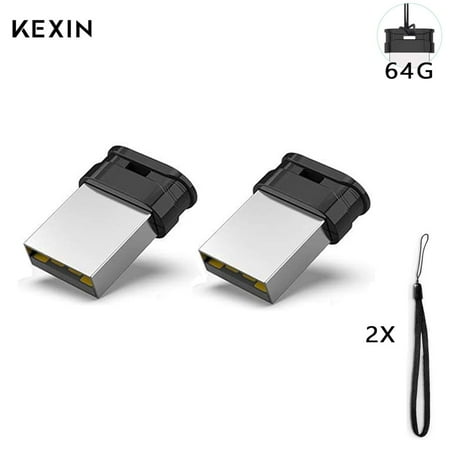 KEXIN 64GB Mini Flash Drive with Lanyard  USB 2.0  Black  2 pack price history on PriceWatchPro