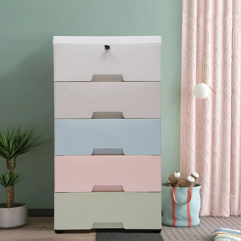 5 Tier 6 Drawers Large Capacity Stackable Storage Cabinet Saving