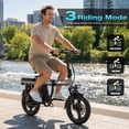 thumbnail image 6 of ASKGO 1200W Electric Bike for Adults Teens, 48V 14Ah Folding Ebike, 25MPH & 30 Miles Range, 14" Commuting Ebike with Dual Suspension & Dual Brake, 3-Speed Modes, Portable Electric Mini Bike,UL2849, 6 of 11