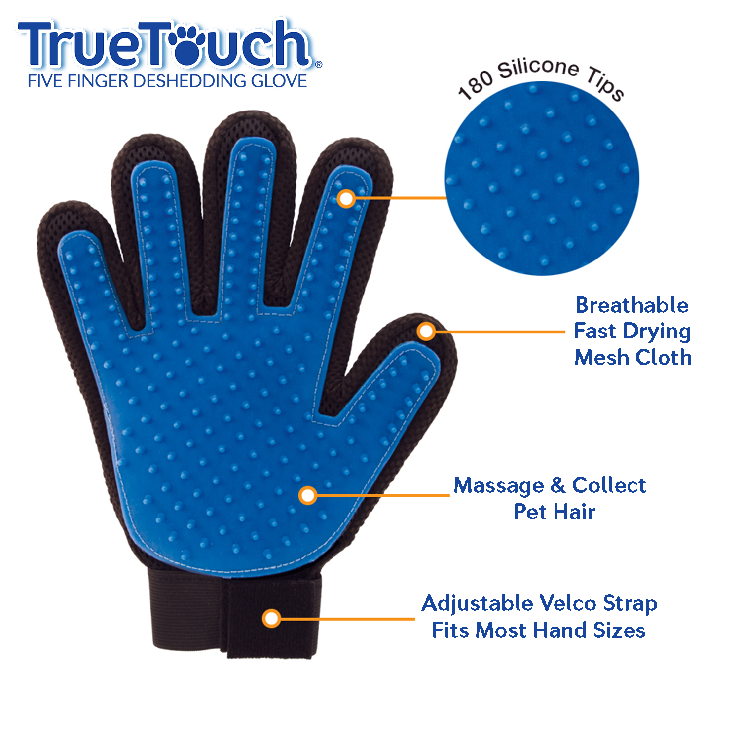 True Touch 5 Finger Deshedding Glove photo 2
