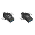 thumbnail image 1 of 2X Convertidor USB C Una USB 3.0 OTG Adaptador USB 2 en 1 Tipo C -OTG, 1 of 5
