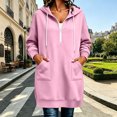 thumbnail image 2 of Fewfanhot Womens Fall Outfits Winter Long-Sleeve Hooded Quarter-Zip Casual Jacket with Pockets, 2 of 7