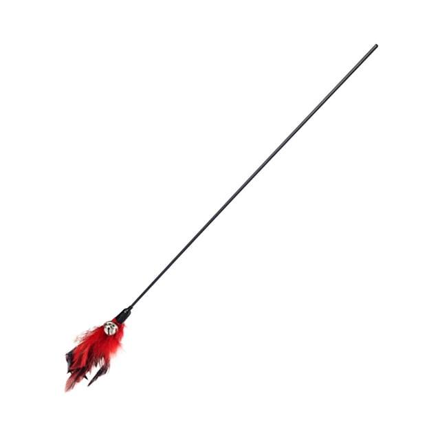Methold 1 unidad de juguetes para gatos, pluma de palo para gatos con campana pequeña, juguete interactivo para mascotas, Color aleatorio, Juguetes para gatos negro