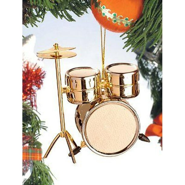 Realistic Gold Drum Set Christmas Ornament 3" Tall by Broadway Gifts