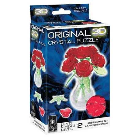 Bepuzzled Standard - Roses in A Vase 3D Crystal Puzzle