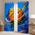 thumbnail image 2 of Erosebridal Abstract Basketball Curtains Pack of 2 (42x84 Each), Vibrant Sports Curtains Blackout for Boys and Girls, 2 of 6