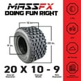thumbnail image 3 of MASSFX 21x7-10 Front (2) & 20x10-9 Rear (2) Tires for ATV, UTV, & SxS (4-pk), 3 of 9