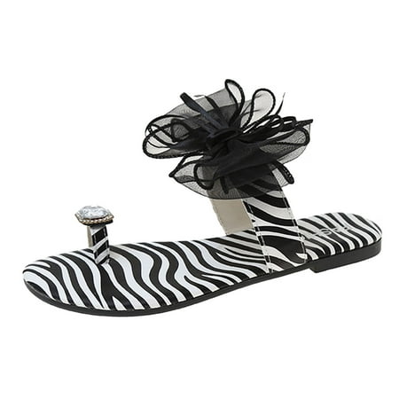 

slipper for Women Fashion Spring And Summer Women SlippersRhinestone Bow Flat Ribbon Solid Color Casual Style PU Dress Sandals for Women White