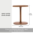 thumbnail image 6 of Crawford C-Shaped End Table, Solid Mango Wood Side Table for Sofa & Bed, Space Saving Modern Design, 22" Walnut, 6 of 9