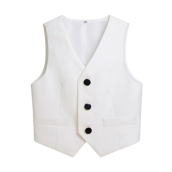 WOLLED Formal Gentleman Vest for Boys Kids Sleeveless Gentleman Tuxedo Vest 2-15Y Toddler Wedding Birthday Party Gentleman Vest