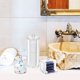 thumbnail image 3 of Botes porta hisopos para decoración de baño, recipiente de plástico transparente con organizador de cosméticos acrílico a prueba de humedad para un acceso rápido, 3 of 7