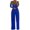 Blue, variant on VerPetridure Women's Adjustable Strap Sequins Baggy Jumpsuits for Women Summer Casual Loose Short Sleeve V Neck Rompers Wide Leg Long Pants