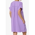 thumbnail image 4 of Robe Mini Babydoll en Gaze de Coton à Manches Courtes Col en V Décontractée pour Femmes, 4 of 7