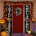 thumbnail image 1 of Decoraciones al aire libre – Trick or Treat Hocus Pocus grandes pancartas de brujas para porche – para puerta delantera exterior patio guirnalda suministros de fiesta – naranja negro Xemadio WRQX-565, 1 of 5