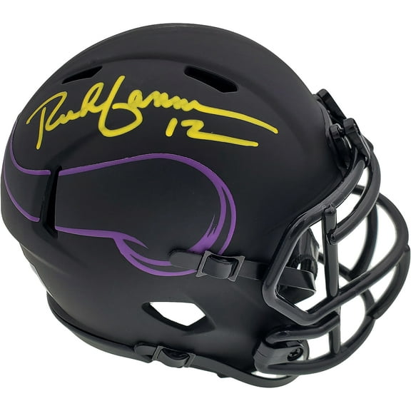 Rich Gannon Autographed Minnesota Vikings Eclipse Black Speed Mini Helmet Beckett BAS 190033