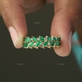 thumbnail image 5 of Emerald Leaf Band Ring, Genuine Marquise Emerald Full Eternity Proposal Band Ring, Gift For Her, Minimalist Ring, Wedding Ring, Mothers Day Gift, 5 of 5