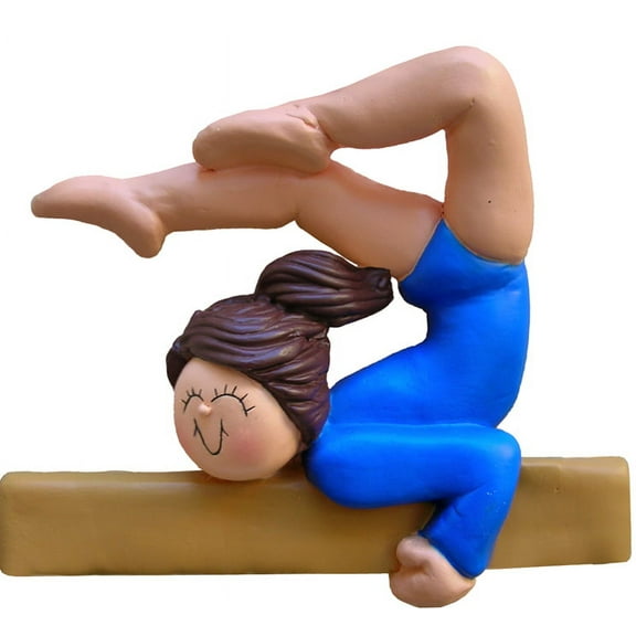 Gymnast Female Brown Personalized  Christmas Ornament DO-IT-YOURSELF
