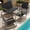 Black, variant on Patio Furniture Set, Lofka 4 Pcs Patio Bistro Table and Chairs with Loveseat, Textilene Seat & Steel Frame for Backyard, Garden, Black