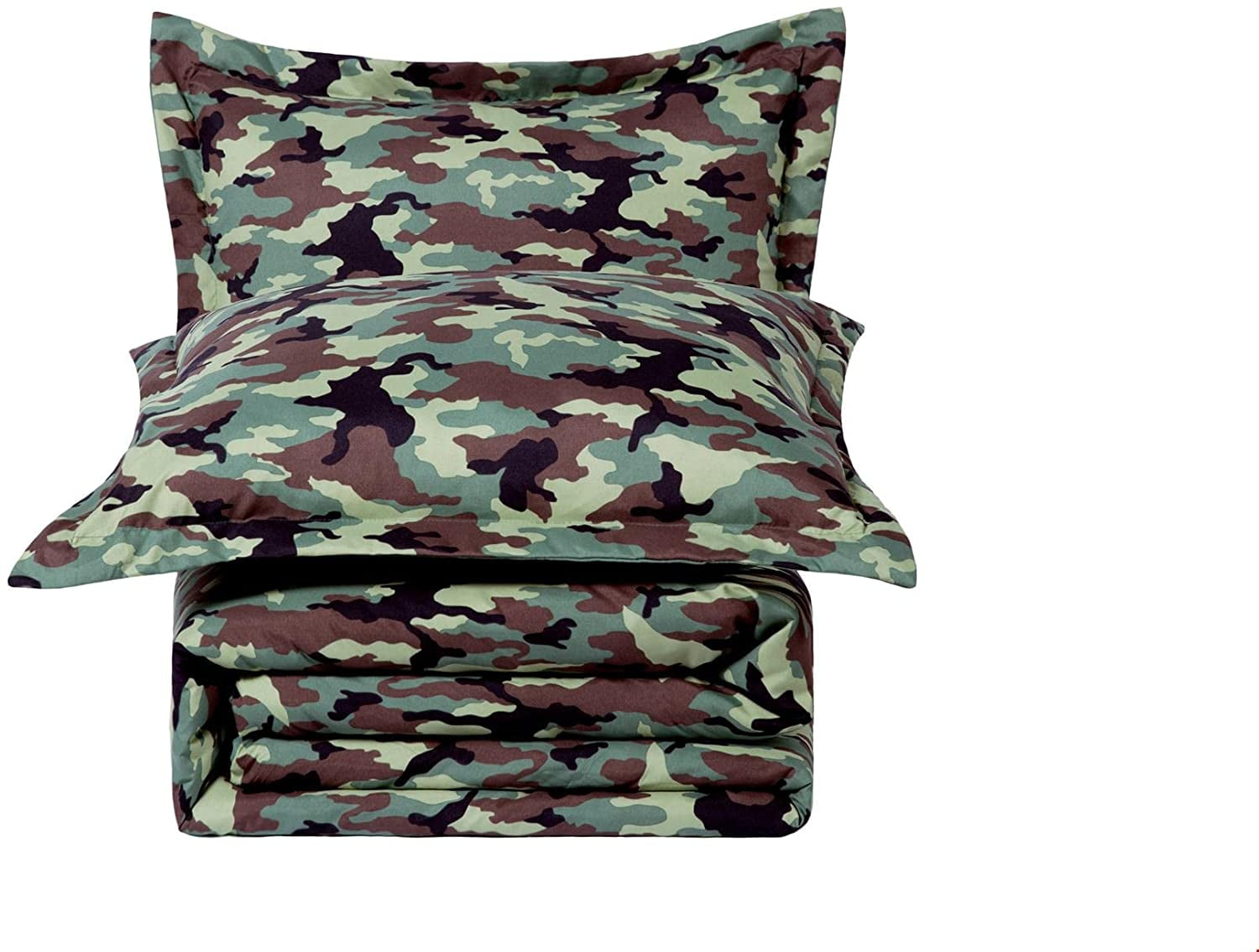 Chezmoi Collection Camo Printed Military Camouflage Green Comforter Set