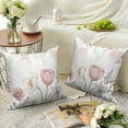 thumbnail image 6 of DaShan Pink Flower Throw Pillow Covers 18x18 Set of 2,Farmhouse Summer Linen Pillows Case for Bedroom Sofa Couch, 6 of 6
