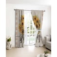 thumbnail image 3 of Sunflower Blackout Curtains for Bedroom/Living Room, Thermal Insulated Kitchen Curtains, Spring Floral Summer Botanical Brown Plaid Grommet Darkening Window Treatment Drapes 27.5"x39"x2, 3 of 8