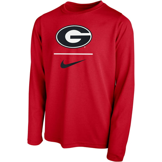 Nike - Nike Youth Georgia Bulldogs Red Legend Stacked Long Sleeve T ...