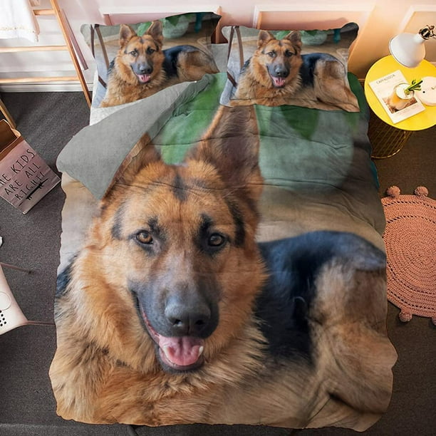 HTBUSC Duvet Cover Queen Animal Bedding Set German Shepherd Duvet Cover