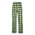 thumbnail image 3 of Luwomo Pants for Mens Home Plaid Business Fashion Long Wide Leg Elastic Waist Loose Sleepwear Trousers Yellow,S, 3 of 7