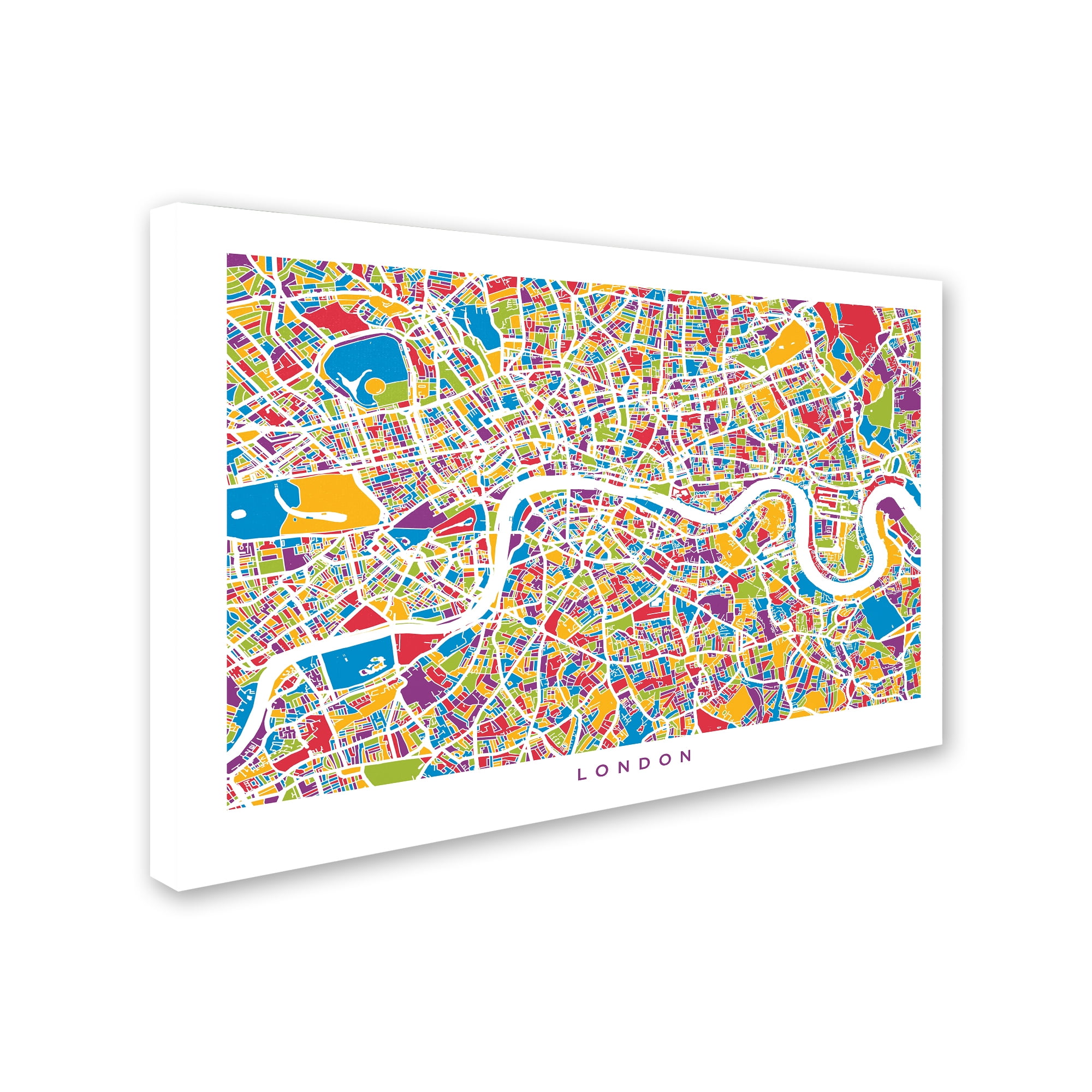 Trademark Fine Art "London England Street Map" Canvas Art by Michael Tompsett