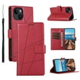 thumbnail image 1 of iPhone 14 Case ,Vintage PU Leather Flip Cover Card Slots Magnetic Kickstand Hand Strap Case for iPhone 14, 1 of 5