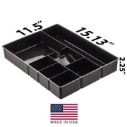 Officemate Deep Drawer Organizer Tray, 8 Compartments, 2 1/4H x 15 1/8W x 11 1/2D, Black