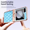 thumbnail image 7 of for Samsung Galaxy Z Flip 5 Case, Mantto Premium Elegant Patterned Leather Shockproof Cover with Ring Stand Holder Flip Folio Case with Hinge Protection for Samsung Z Flip 5, Blue, 7 of 7