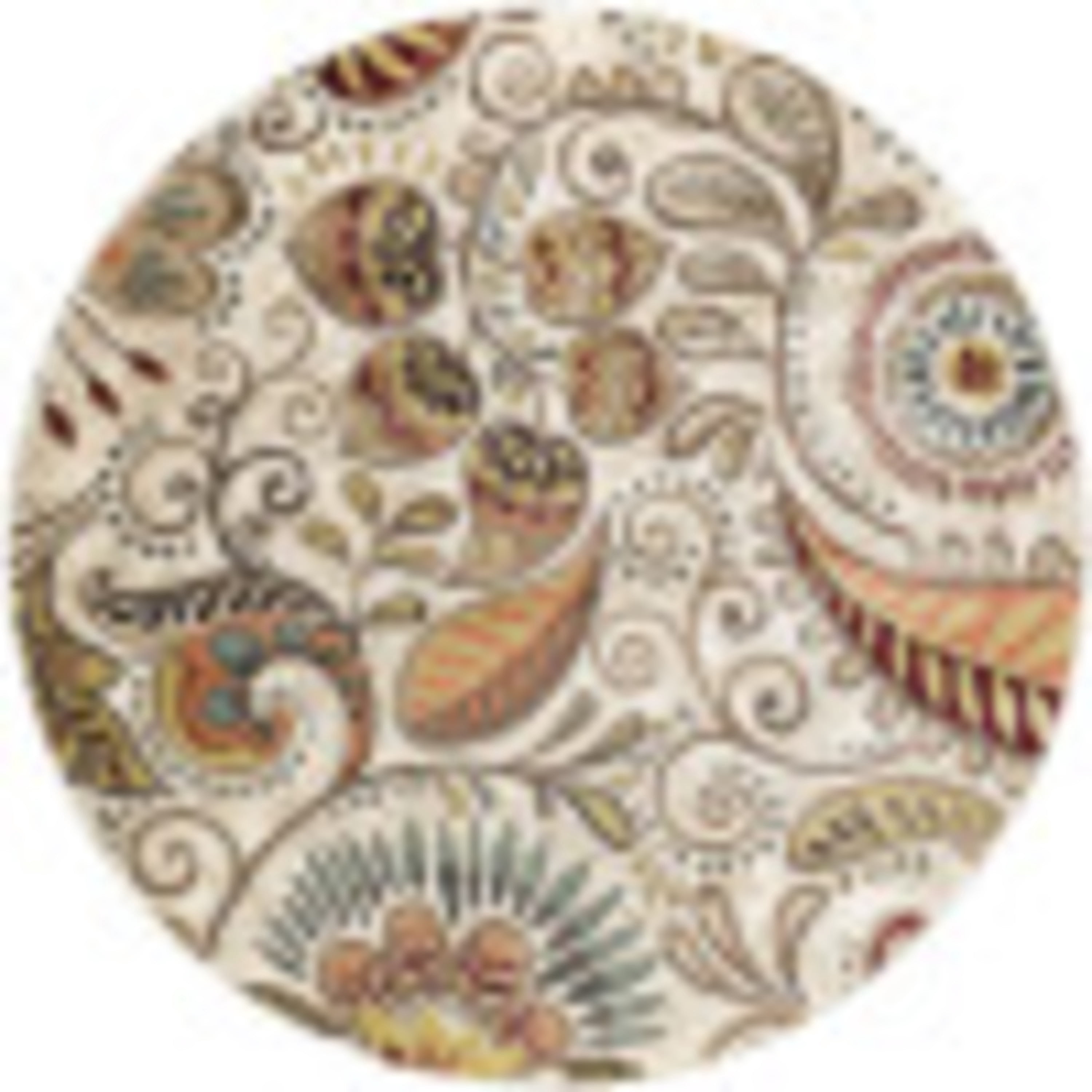 Capri Transitional 5' Round Ivory and Beige Polypropylene Indoor Area Rug
