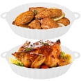 thumbnail image 1 of 2 Pcs Casserole en Silicone pour Friteuse à Air Chaud, Doublure en Silicone Réutilisable pour Friteuse à Air, Panier Rond Résistant à la Chaleur pour Friteuse à Air avec Poignée, Plateau de Cuisson en Silicone, Poêle, Accessoires de Friture à Air pour Four à Micro-Ondes, 1 of 11