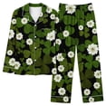 thumbnail image 1 of zanvins Costumes pour Femmes 2024 Mode Féminine Décontractée Blouse à Manches Longues Pantalon de Mode Pyjama Ensemble, 1 of 4