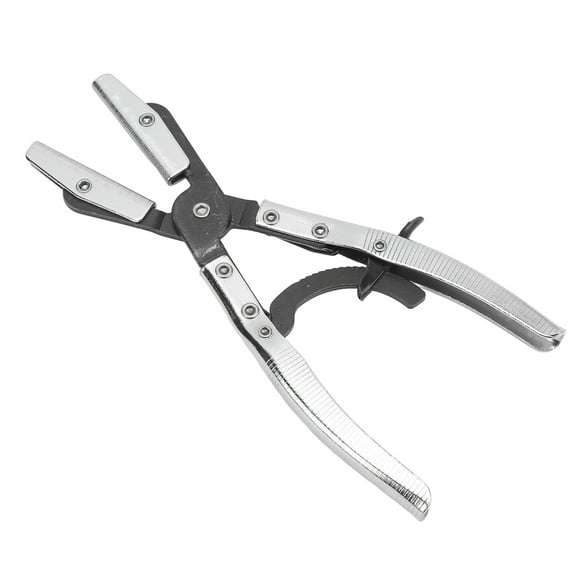 Line Pinch Off Plier, Ratcheting Hose Pinch Off Plier Serrated Teeth Universal Damage Free Steel For Radiator Brake System 10in / 25.4cm