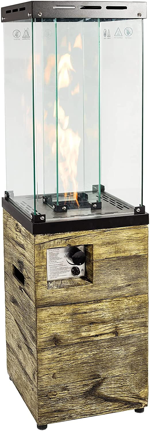 UIXE Outdoor Patio Heater, Propane Gas Fire Pit, 56" Tall Standing Faux